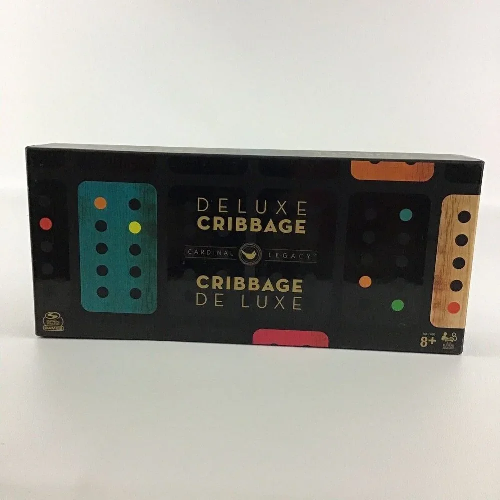 Deluxe Cribbage Family Board Game Cardinal Legacy Wooden Case Metal Movers 2020